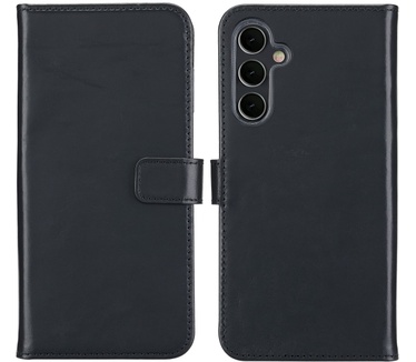 Selencia Echt Leren Bookcase Samsung Galaxy A16 - Zwart