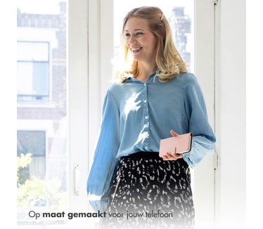 Selencia Echt Lederen Bookcase iPhone 13 Mini - Roze
