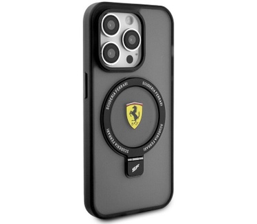 Ferrari Ring Stand Back Case - Apple iPhone 15 Plus (6.7") Zwart Zwart