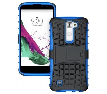 qMust LG K10 Rugged Hybrid Case - Dual Protection - Blue