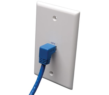 Tripp-Lite Cat6 Gigabit Molded Patch Cable (RJ45 Right Angle Down M to RJ45 M) - Blue, 3.05 m