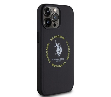 U.S. Polo Printed Round Back Cover - iPhone 15 Pro (6.1") - Zwart Zwart