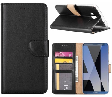 Luxe Lederen Bookcase hoesje voor de Huawei Mate 10 - Zwart (Huawei Mate 10) Zwart