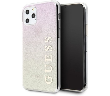 Guess Gradient Glitter Hard Cover Apple iPhone 11 Pro - Roze  Roze