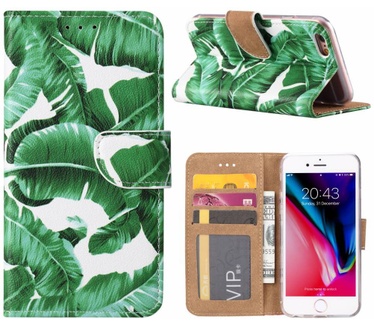 Planten print lederen Bookcase hoesje voor de Apple iPhone 6 / 6S - Wit (Apple iPhone 6 / 6S) Wit