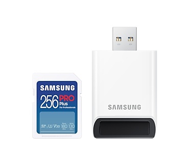 Samsung Pro Plus SD Card (2023) 256GB + Kaartlezer