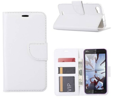 Luxe Lederen Bookcase hoesje voor de Wiko Lenny - Wit (Wiko Lenny) Wit