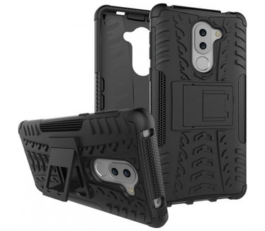 qMust Huawei Honor 6X Rugged Hybrid Case - Dual Protection - Zwart