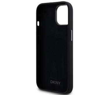 DKNY Silicone Metal Logo Back Case - iPhone 15 (6.1") - Zwart Zwart