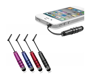 Muvit Mini Stylus Pack with Audio Plug Pack (Black + Fuchsia)