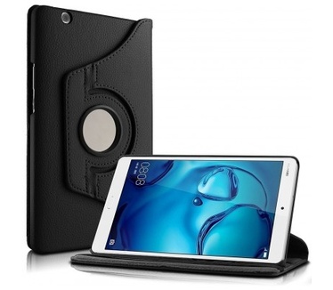 qMust Rotating 360 Case Huawei MediaPad M3 8.4 - Folio hoes met stand - Black