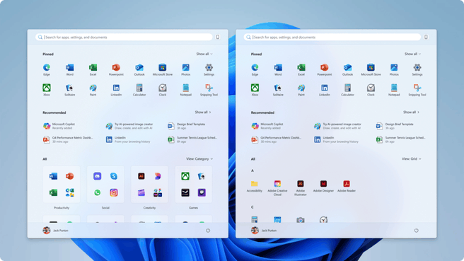 Windows 11 nieuw Start-menu