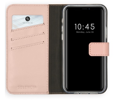 Selencia Echt Lederen Bookcase iPhone 12 Pro Max - Roze