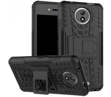 qMust Motorola Moto C Rugged Hybrid Hoesje Zwart