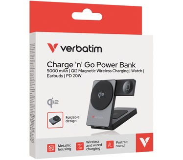 Verbatim Charge 'n' Go Qi2 Power Bank