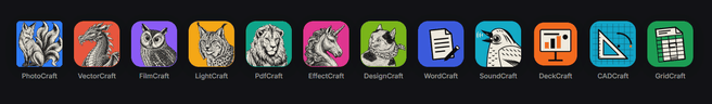 De twaalf AI-gemaakte apps als alternatief voor Adobe- en Microsoft-apps. Bron: ArtCraft