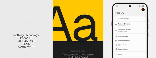 Nieuw lettertype in Nothing OS 5.0 / Beeld: Nothing