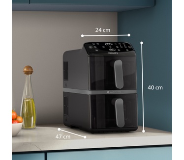 Philips Gestapelde Philips Airfryer met twee manden uit de 4000-serie