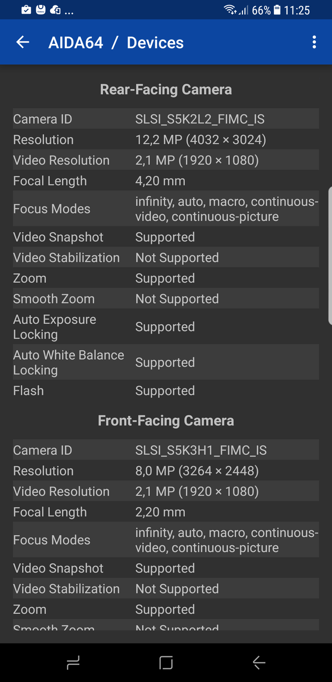 Samsung Galax7 S8 screenshots - Camerasensor