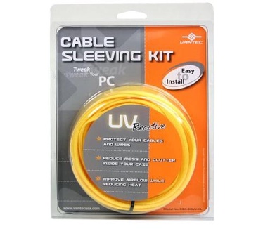 Vantec Cable Sleeving Kit (UV, Yellow)