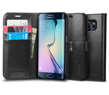 Spigen Wallet S Samsung Galaxy S6 edge Case  Zwart