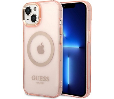 Guess Translucent MagSafe Back Case iPhone 14 Plus (6.7") - Roze Roze