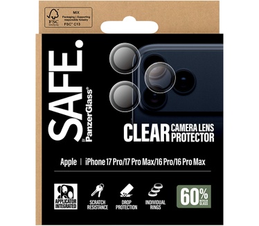 PanzerGlass SAFE. by PanzerGlass® Camera Lens Protector Transparent iPhone 17 Pro | iPhone 17 Pro Max | iPhone 16 Pro | 16 Pro Max