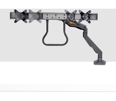 Startech.com Dual Monitor Arm met Crossbar voor Bureau, Tot 27 inch Schermen, VESA 75x75/100x100, Max 15kg, C-klem, Volledig Scharnierend, Arm met Veermechanisme, TAA