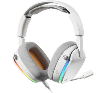 Glorious Glorious GHS Eternal RGB - Stereo RGB headset voor pc, PS5, PS4, Switch - Custom-tuned, gekantelde drivers, verstelbare, kristalheldere, afneembare mic, USB-C - Duurzaam, dag/nacht comfort - Wit