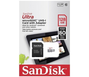 Sandisk Ultra MicroSDXC 128GB UHS-I + SD Adapter