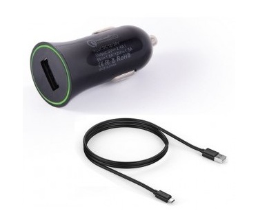 Itian Quick Charge Autolader - snellader inclusief kabel - Black