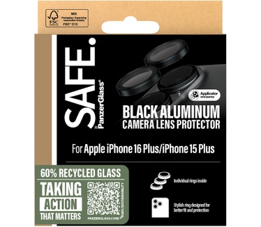 PanzerGlass SAFE by PG Cam Blk iPhone 16 6.1/6.7