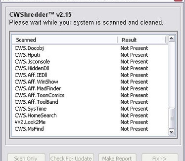 CWShredder 2.15 screenshot