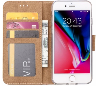 Panter print lederen Bookcase hoesje voor de Apple iPhone 8 (Apple iPhone 8)