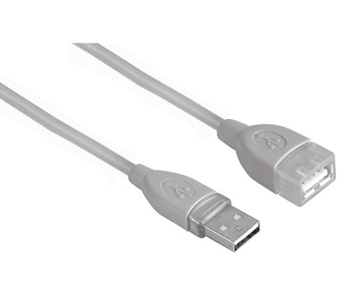 Hama USB Extension Cable A-Plug - A-Socket, 5 m, grey