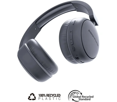 Energy Sistem HeadTuner Bluetooth-hoofdtelefoon met FM-radio, 100% gerecycled kunststof, MP3-speler en micro-SD-speler, Bluetooth-technologie, zwart