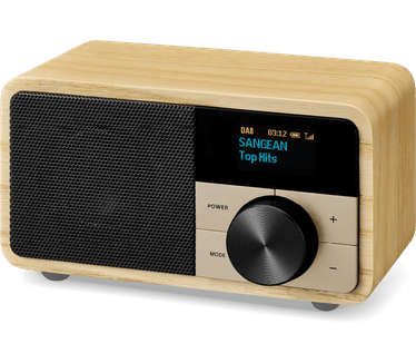 Sangean DDR-7 Mini DAB+ radio - Draagbare wekkerradio met Bluetooth en FM - 116 x 65 x 74 mm - Hout