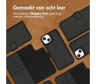 Accezz Premium Leather 2 in 1 Wallet Bookcase iPhone 13 Mini - Zwart