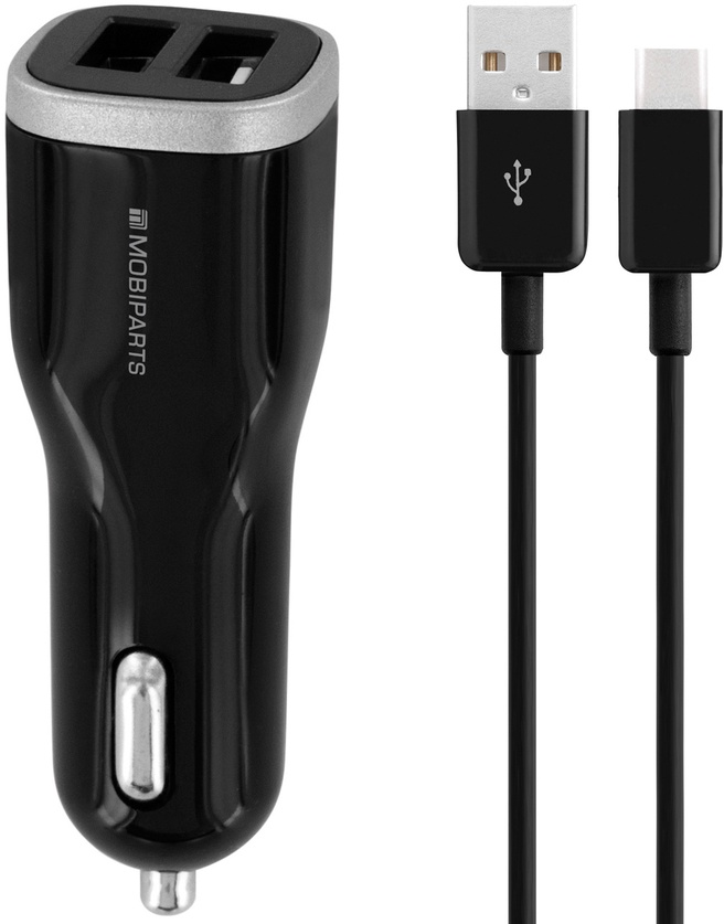 Mobiparts Car Charger Dual USB 2.4A + USBC Cable Black Kenmerken Tweakers