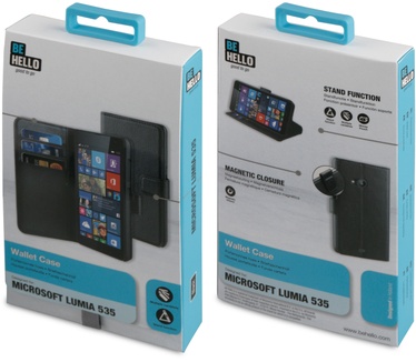 BeHello Microsoft Nokia Lumia 535 Wallet Case Black