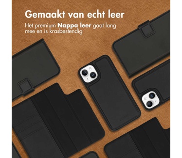 Accezz Premium Leather 2 in 1 Wallet Bookcase iPhone 14 Plus - Zwart