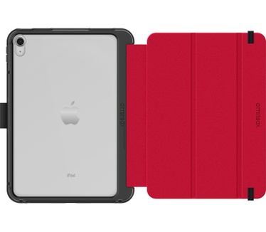 Otterbox OtterBox Symmetry Folio-hoes voor iPad 10th gen, schokbestendig, valbestendig, dunne beschermende folio-hoes, getest volgens militaire standaard, Rood, Geen retailverpakking