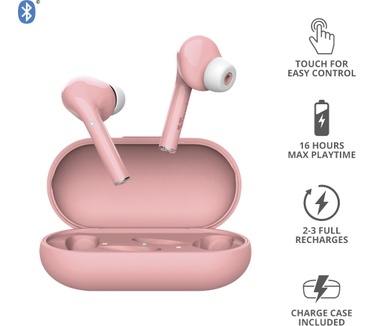 Trust Nika Touch Bluetooth Wireless Earphones (Roze)