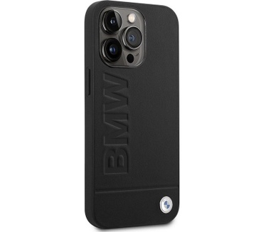 BMW Signature Leather Back Case - iPhone 14 Pro Max (6.7") Zwart Zwart