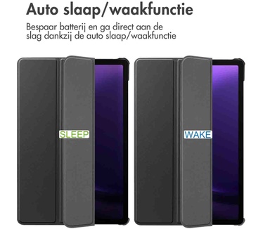 Accezz Trifold Bookcase Samsung Tab S9 FE - Zwart