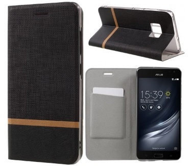 qMust Asus ZenFone 3 AR (ZS571KL) Wallet Case - TPU frame - Striped Black