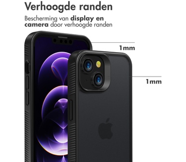 Accezz Rugged Frosted Backcover iPhone 14 - Zwart