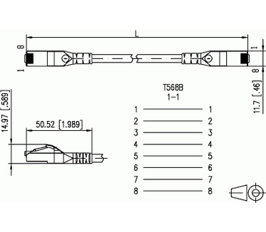 BTR Netcom Cat6A, 5m Geel