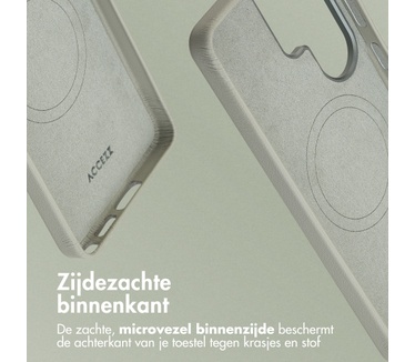 Accezz MagSafe Leather Backcover Samsung Galaxy S26 Ultra - Light Grey