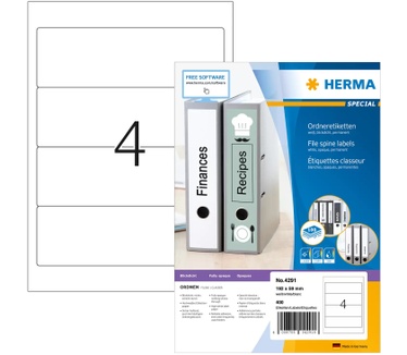 Herma Ordneretiketten wit 192x59 A4 400 st.